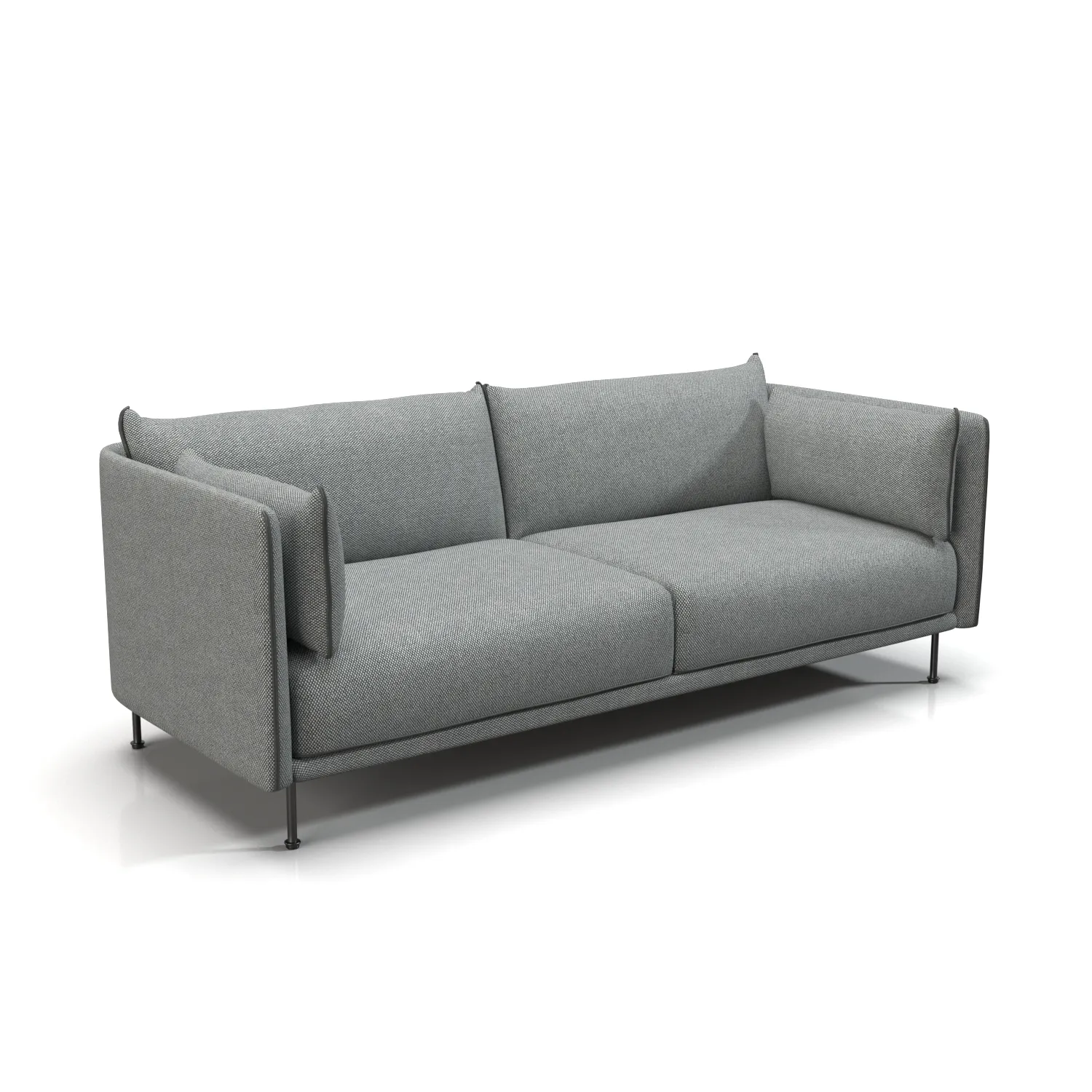 Silhouette three Seater Low Backed PBR 3D Model_01